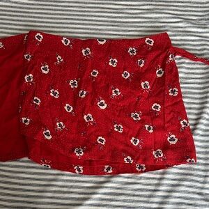 Sezane (size 38) Pacome Red Floral Mini Skirt